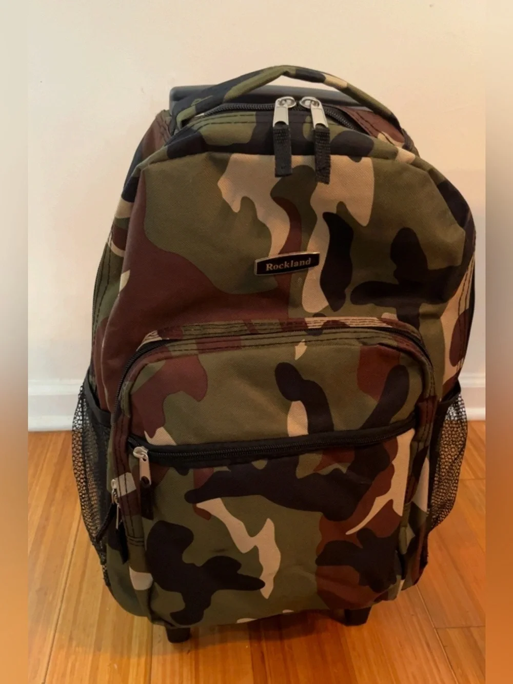 Rockland Camo Rolling Backpack Wheeled Travel School Bag